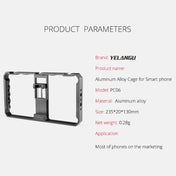 YELANGU PC06 YLG0909A Vlogging Live Broadcast Smartphone Metal Cage Video Rig Filmmaking Recording Handle Stabilizer Bracket for iPhone, Galaxy, Huawei, Xiaomi, HTC, LG, Google, and Other Smartphones(Black) - Eurekaonline