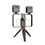 YELANGU PC203 YLG1801C Vlogging Live Broadcast LED Selfie Light Smartphone Video Rig Handle Stabilizer Plastic Bracket Tripod Kits - Eurekaonline