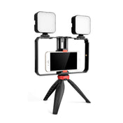 YELANGU PC203 YLG1801C Vlogging Live Broadcast LED Selfie Light Smartphone Video Rig Handle Stabilizer Plastic Bracket Tripod Kits - Eurekaonline