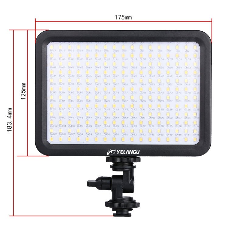 YELANGU YLG0504B 204 LEDs 1000LM 3300-5600K No Polar Dimmable Studio Light Video & Photo Light for Canon, Nikon, DSLR Cameras - Eurekaonline