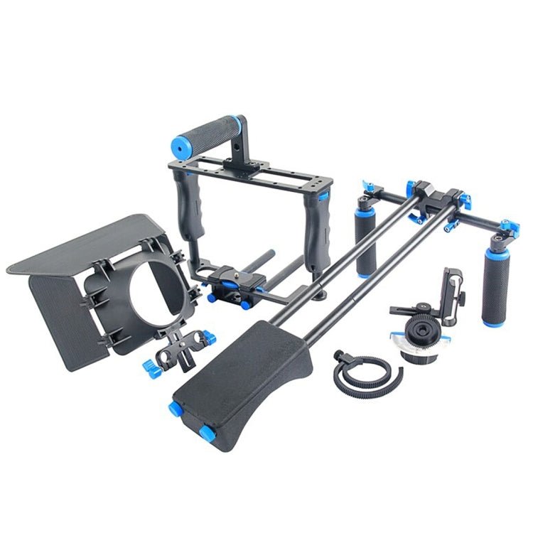 YELANGU YLG1103A-A Dual Handles Camera Shoulder Mount + Camera Cage Stabilizer Kit with Matte Box for DSLR Camera / Video Camera - Eurekaonline