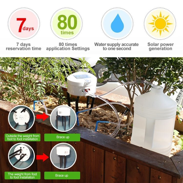 YGBH-1 Solar Automatic Flower Watering Device Household Intelligent Timing Lazy Watering Device,US Plug - Eurekaonline