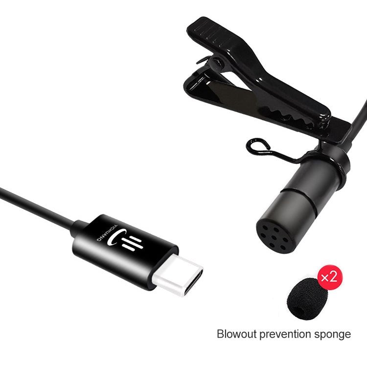 YICHUANG YC-VM30 USB-C / Type-C Dual Modes Lavalier Recording Microphone, Cable Length: 6m - Eurekaonline