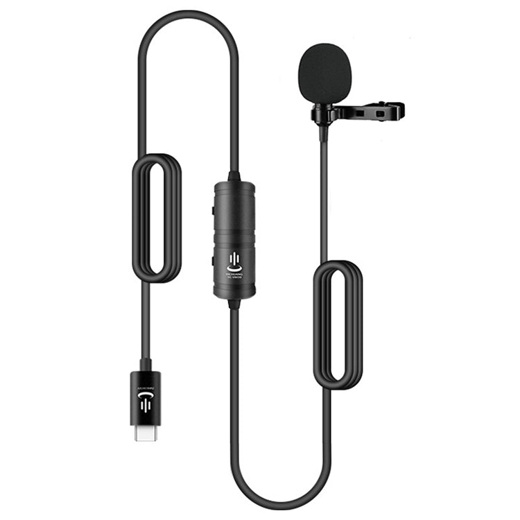  Type-C Dual Modes Lavalier Recording Microphone, Cable Length: 6m - Eurekaonline