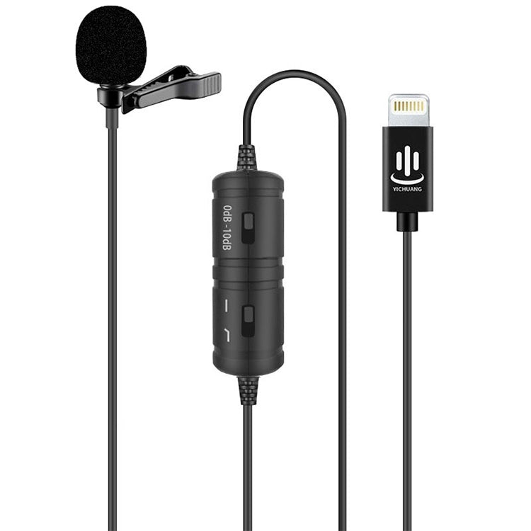 YICHUANG YC-VM40 8 Pin Port Dual Modes Lavalier Recording Microphone, Cable Length: 6m - Eurekaonline
