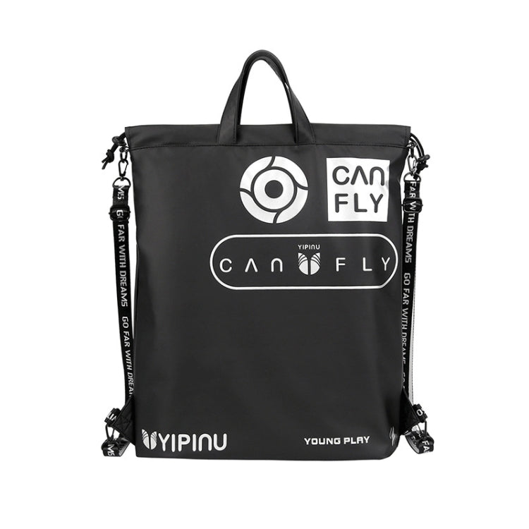 YIPINU YPU-D8 Drawstring Backpack Waterproof Sports Gym Training Small Bag Simple School Bag(Black) - Eurekaonline