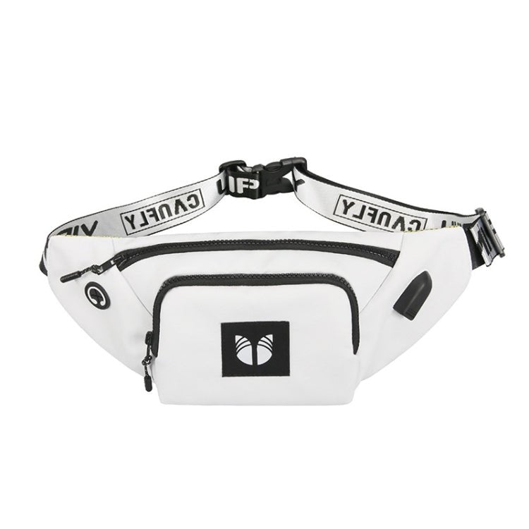 YIPINU YPU-DS Fashion Chest Bag Messenger Bag Waist Bag Waterproof Sports Mobile Phone Bag with External USB Port( White) - Eurekaonline