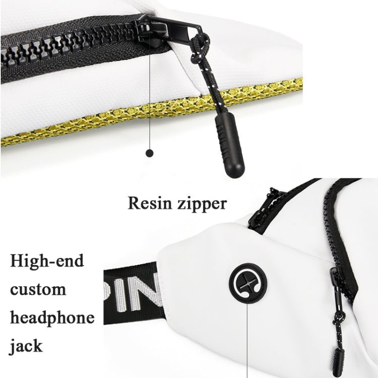 YIPINU YPU-DS Fashion Chest Bag Messenger Bag Waist Bag Waterproof Sports Mobile Phone Bag with External USB Port(Black) - Eurekaonline
