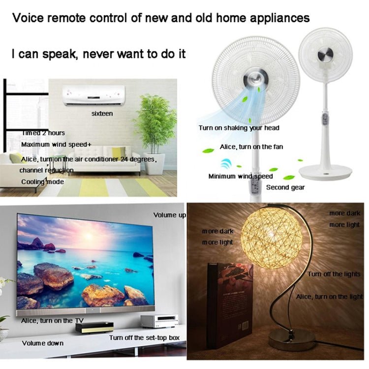 YK-166 Air Conditioner Voice Remote Control Smart AI Night Light Appliance Control TV Voice Companion(English Version) - Eurekaonline