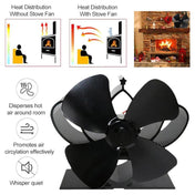 YL201 4-Blade High Temperature Metal Heat Powered Fireplace Stove Fan (Bronze) - Eurekaonline