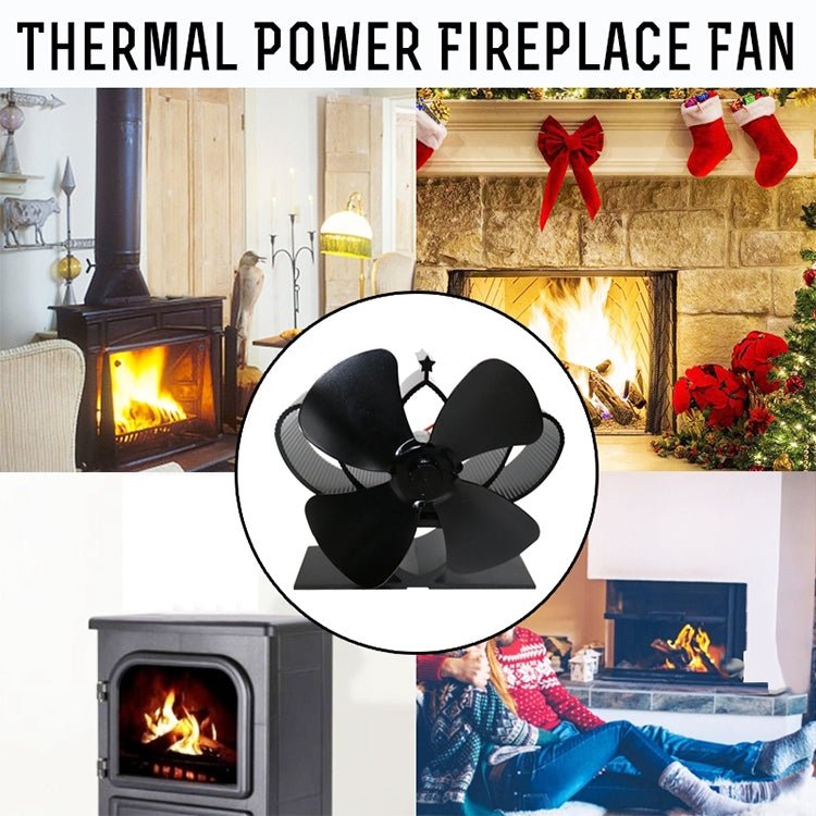 YL201 4-Blade High Temperature Metal Heat Powered Fireplace Stove Fan (Bronze) - Eurekaonline