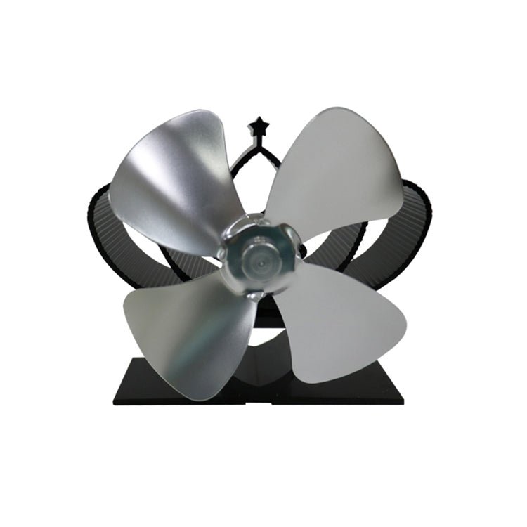 YL201 4-Blade High Temperature Metal Heat Powered Fireplace Stove Fan (Silver) - Eurekaonline