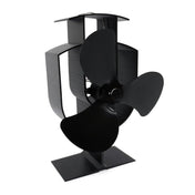 YL401 3-Blade High Temperature Metal Heat Powered Fireplace Stove Fan (Black) - Eurekaonline