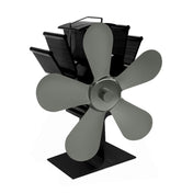 YL602 5-Blade High Temperature Metal Heat Powered Fireplace Stove Fan (Grey) - Eurekaonline