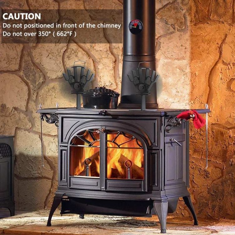 YL602 5-Blade High Temperature Metal Heat Powered Fireplace Stove Fan (Grey) - Eurekaonline