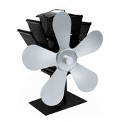 YL602 5-Blade High Temperature Metal Heat Powered Fireplace Stove Fan (Silver) - Eurekaonline