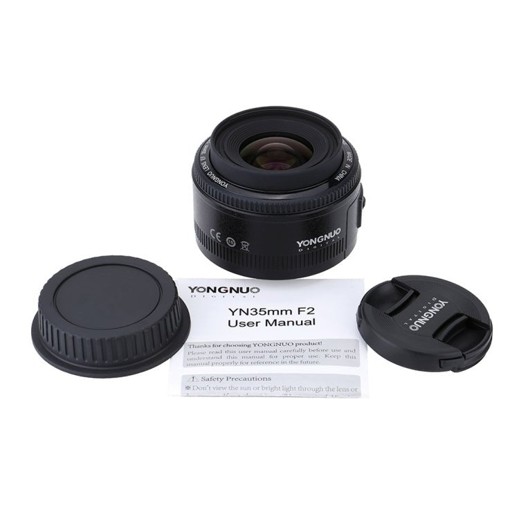 YONGNUO YN35MM F2N 1:2 AF/MF Wide-Angle Fixed/Prime Auto Focus Lens for Nikon DSLR Cameras(Black) - Eurekaonline