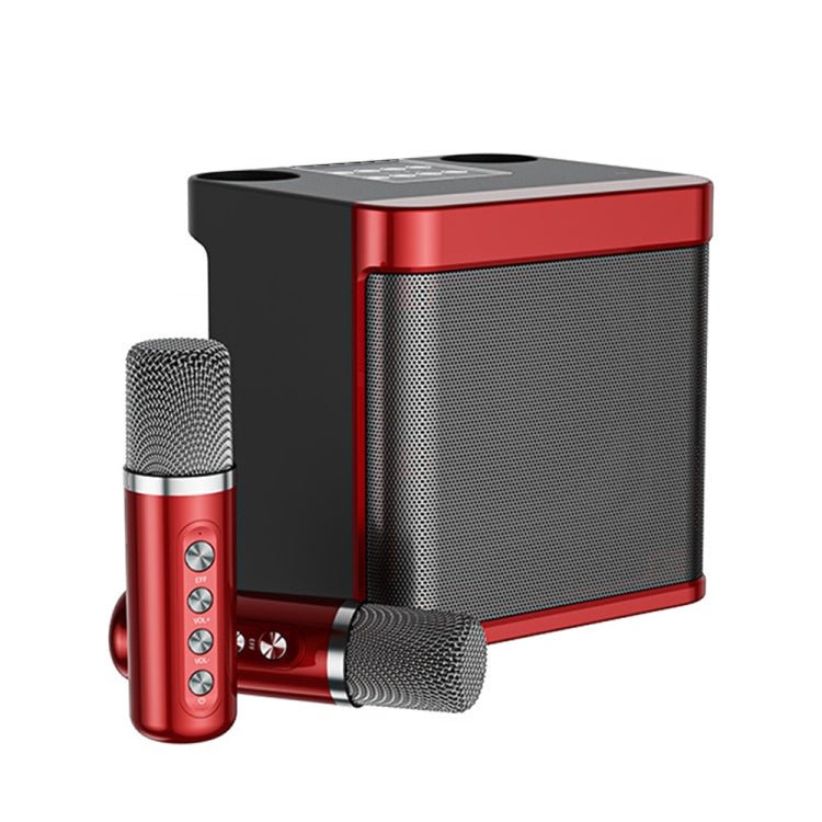 YS-203 Bluetooth Karaoke Speaker Wireless Microphone(Red) - Eurekaonline