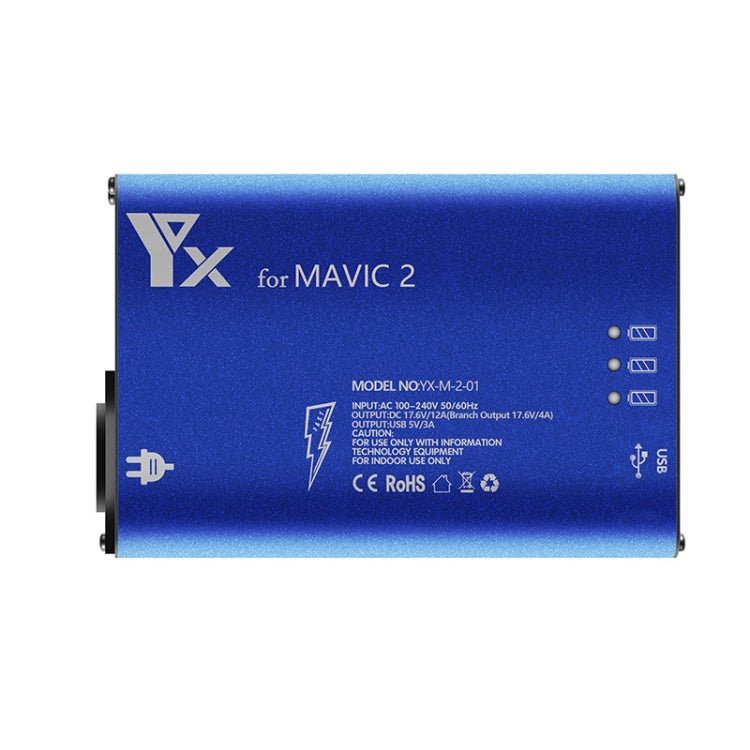 YX For DJI MAVIC 2 Aluminum Alloy Charger with Switch, Plug Type:US Plug - Eurekaonline