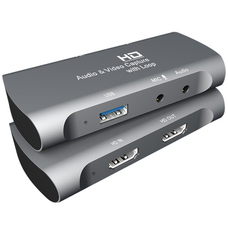 Z27 HDM Female + Mic to HDM Female USB 2.0 Video Audio Capture Box(Dark Gray) - Eurekaonline