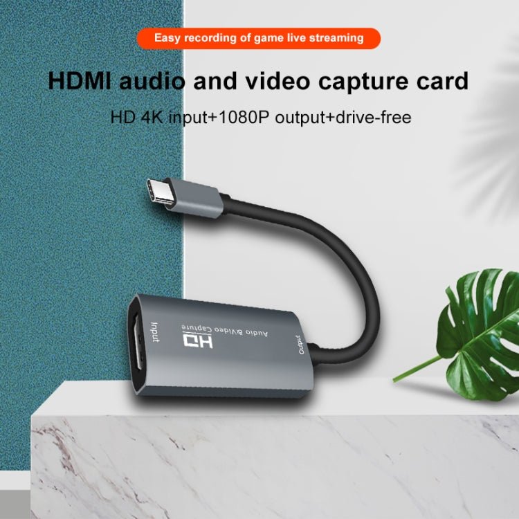 Z29A HDMI Female to USB-C / Type-C Male Video Audio Capture Box(Grey) - Eurekaonline