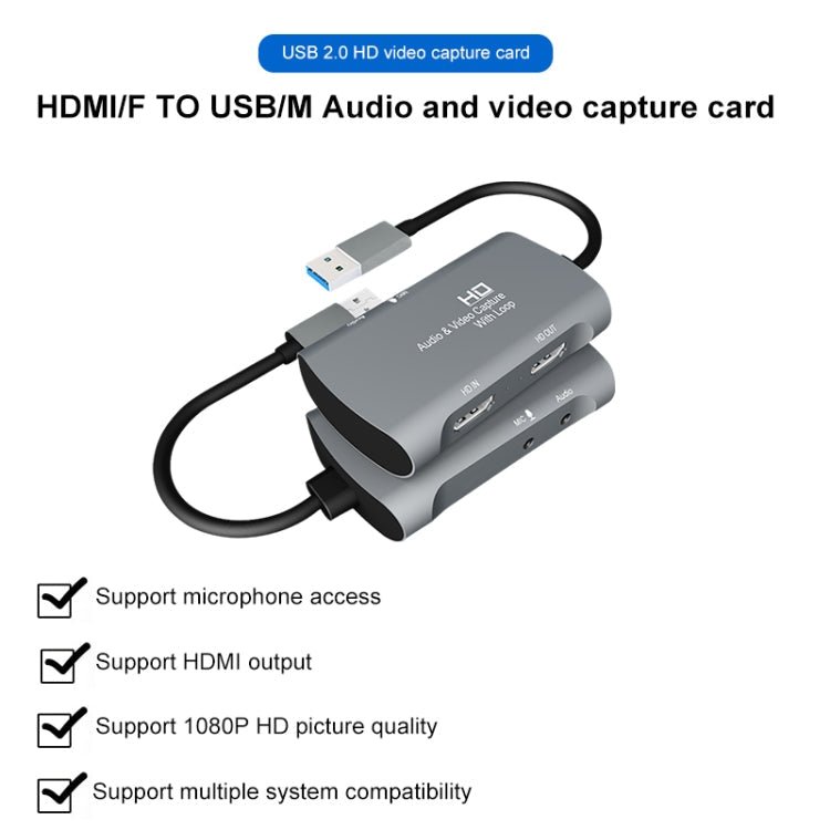 Z30 HDMI Female + Mic to HDMI Female + Audio + USB 2.0 Video Capture Box - Eurekaonline