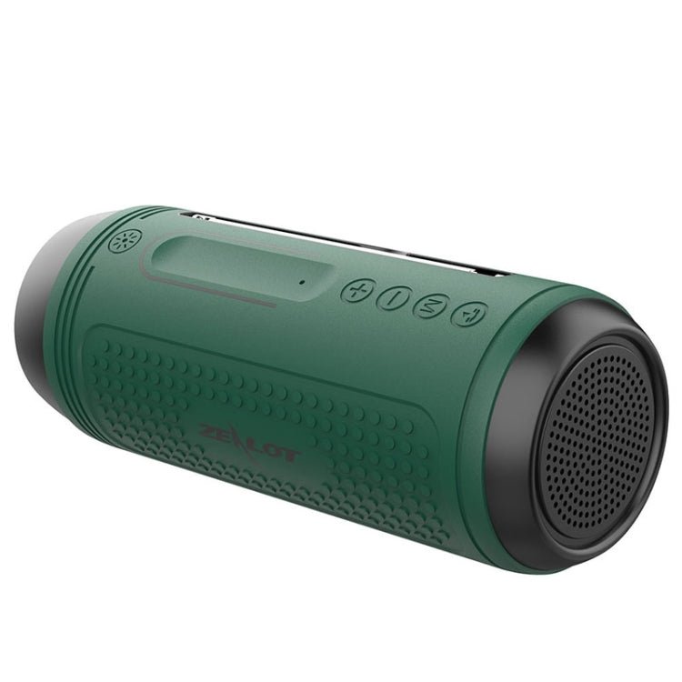 ZEALOT A1 Multifunctional Bass Wireless Bluetooth Speaker, Built-in Microphone, Support Bluetooth Call & AUX & TF Card & LED Lights (Dark Green) - Eurekaonline