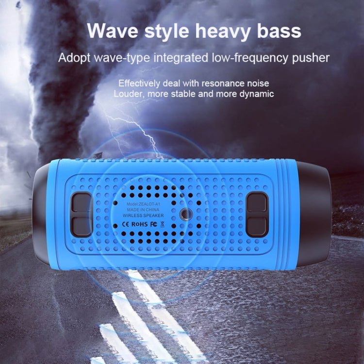 ZEALOT A1 Multifunctional Bass Wireless Bluetooth Speaker, Built-in Microphone, Support Bluetooth Call & AUX & TF Card & LED Lights (Mint Green) - Eurekaonline