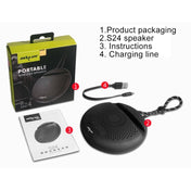 ZEALOT S24 Portable Stereo Bluetooth Speaker with Lanyard & Mobile Card Slot Holder, Supports Hands-free Call & TF Card (Black) - Eurekaonline