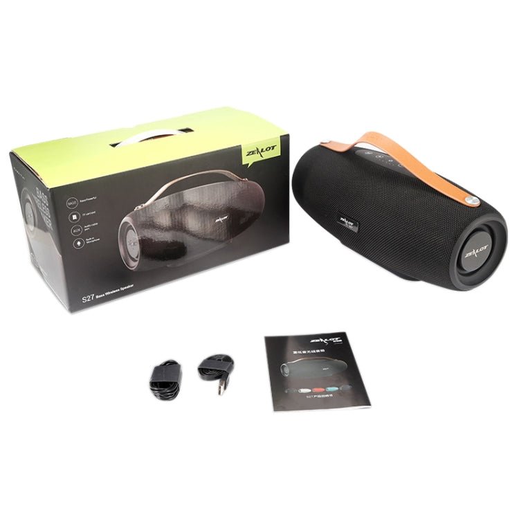 ZEALOT S27 Multifunctional Bass Wireless Bluetooth Speaker, Built-in Microphone, Support Bluetooth Call & AUX & TF Card & 1x93mm + 2x66mm Speakers(Black) - Eurekaonline