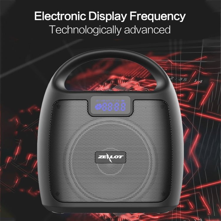ZEALOT S42 Portable FM Radio Wireless Bluetooth Speaker with Built-in Mic, Support Hands-Free Call & TF Card & AUX (Black) - Eurekaonline