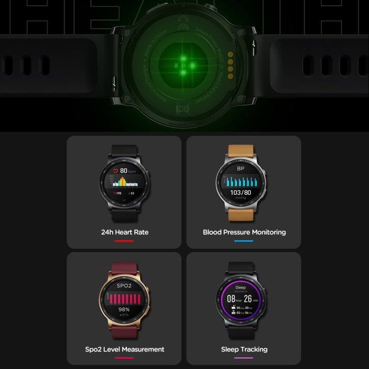Zeblaze GTR2 1.28 inch Color Touch Screen Bluetooth 5.0 IP68 Waterproof Smart Watch, Support Sleep Monitor / Heart Rate Monitor / Blood Pressure Monitoring(Gold) - Eurekaonline