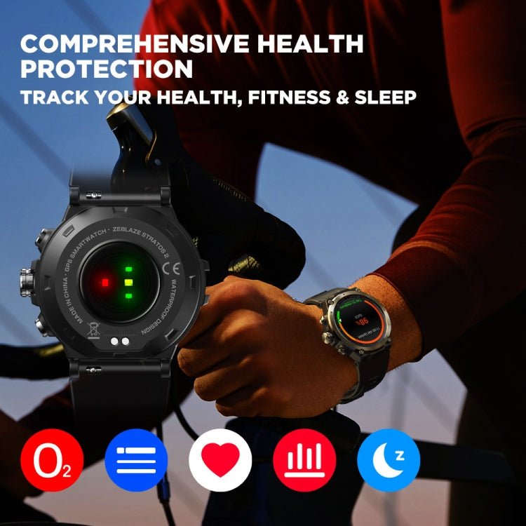 Zeblaze Stratos 2 1.3 inch AMOLED Screen Smart Watch, Support Sleep Monitoring / Heart Rate Monitoring(Blue) - Eurekaonline