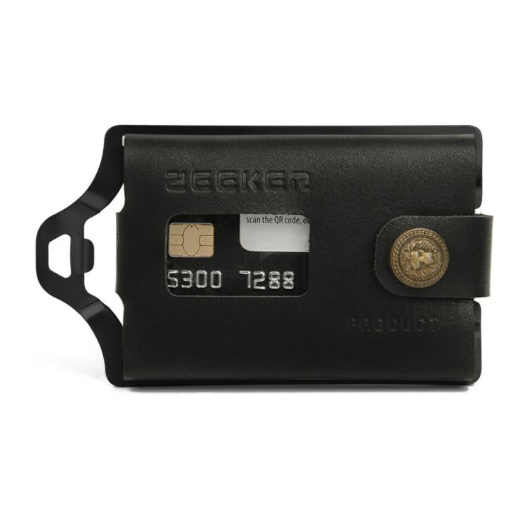 ZEEKER JK04 Metal Card Holder Leather EDC Wallet Stainless Steel Multifunction Card Holder, Colour: Black - Eurekaonline