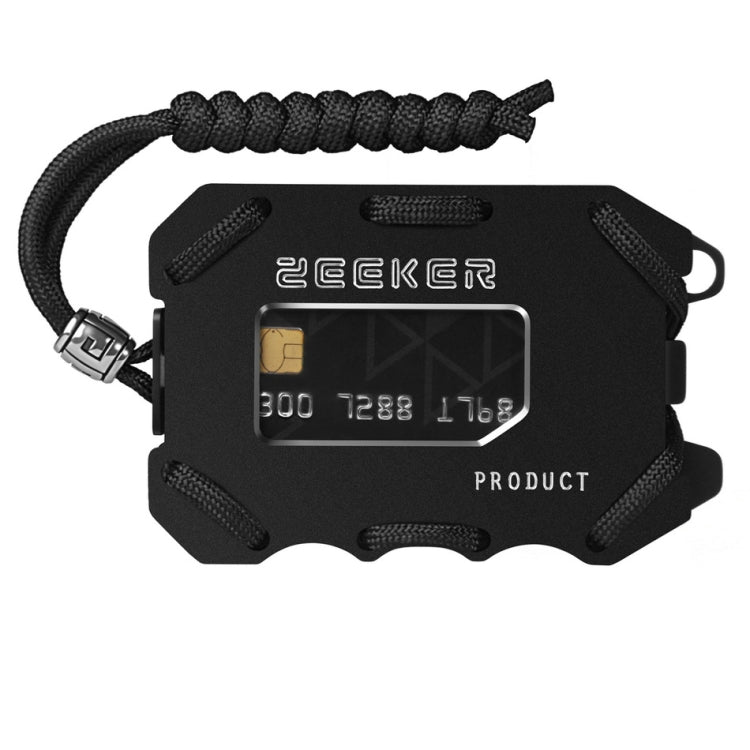 ZEEKER Metal Card Holder RFID Multifunctional EDC Wallet Large Capacity Minimalist Card Holder With Bottle Opener Function, Colour: Black - Eurekaonline