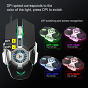 Zerodate G22 6 Keys Fan Cooled RGB Lighted Gaming Mice, Cable Length: 1.5m(Black) - Eurekaonline