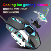 Zerodate G22 6 Keys Fan Cooled RGB Lighted Gaming Mice, Cable Length: 1.5m(Black) - Eurekaonline