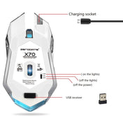 ZERODATE X70 2.4GHz Wireless 6-Keys 2400 DPI Adjustable Ergonomics Optical Gaming Mouse with Breathing Light(Black) - Eurekaonline
