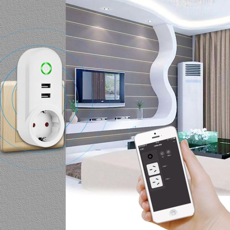 ZigBee 3.0 Dual USB Smart Socket Switch, EU Plug (White) - Eurekaonline