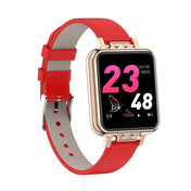 ZL13 1.22 inch Color Screen IP67 Waterproof Smart Watch, Support Sleep Monitor / Heart Rate Monitor / Menstrual Cycle Reminder, Style: Red Leather Strap - Eurekaonline