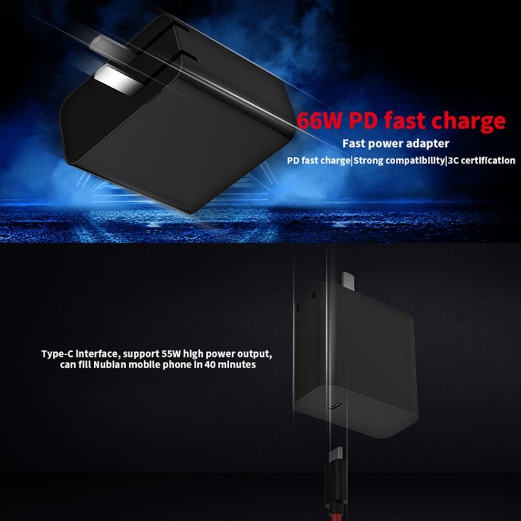 ZTE Nubia Original 66W GaN Fast Power Charger with 6A Cable, US Plug - Eurekaonline